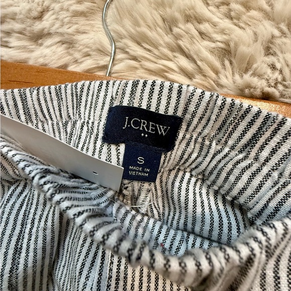 J Crew Factory women’s Linen blend pull on short black and white stripe Sz S NWT - Picture 8 of 13